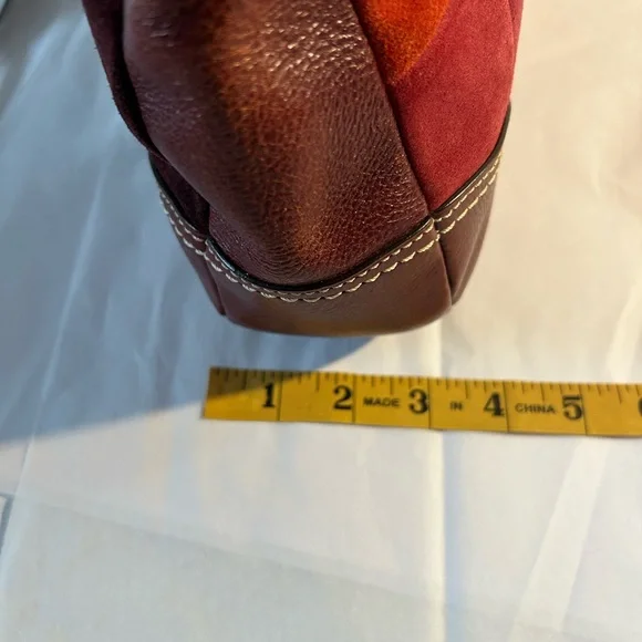 Coach Vintage Hampton Mosaic Berry Patchwork Suede Leather Shoulder Bag - Picture 15 of 16